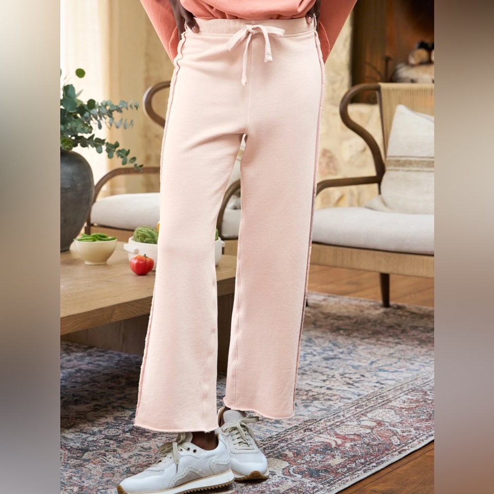 Frank & Eileen $238‎ Bella Sweatpant Triple Fleece Tee Lab Pink Fall Crop